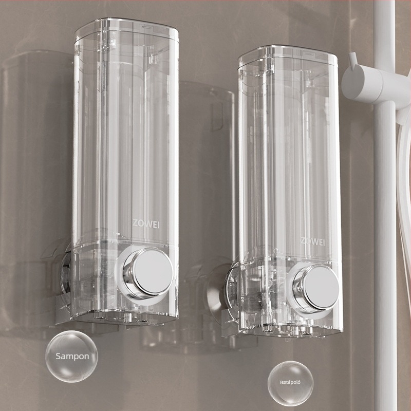 Ütésmentes tapadókorongos szappanadagoló tusfürdő doboz tusfürdő flakon falra szerelhető kézfertőtlenítő flakon prés sampon flakon