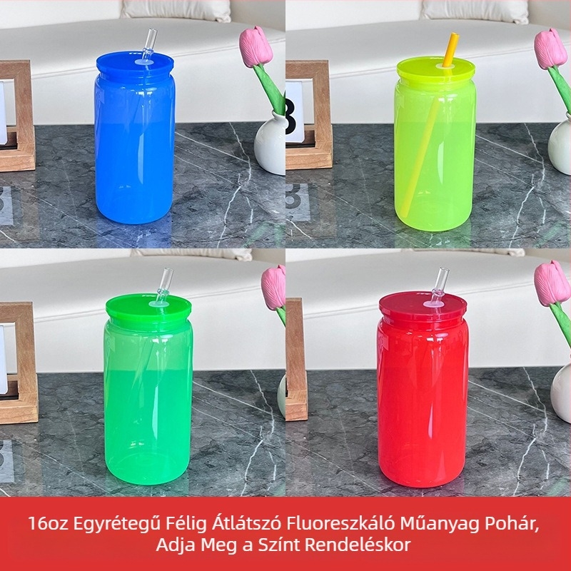 2024 Robbanásveszélyes 16oz-os műanyag tapadókorong, környezetbarát akril zselés színű, mason pohár, műanyag pohár nagykereskedelem