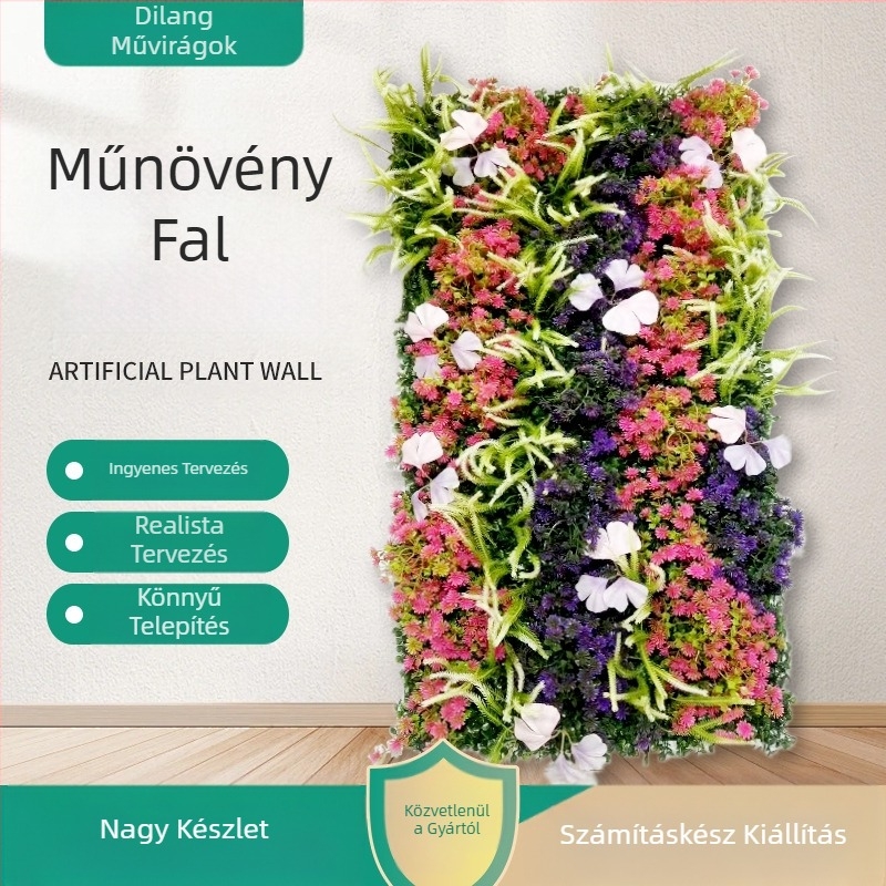 Szimulációs zöld növényfal testreszabása Szimulációs növényfal Lanmi fű Vegyes fű Hamis gyep faldekoráció háttér