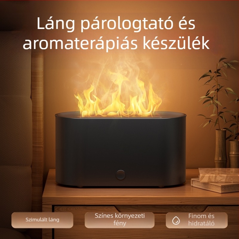 Kis szimulált láng aromaterápiás gép párásító színes hangulat otthoni hálószoba kollégium iroda nagy értékű asztali gép