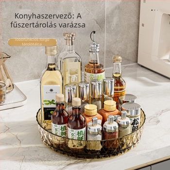 Forgó állvány, konyhapult, multifunkcionális tároló, lemezjátszó, fűszertároló állvány, nappali asztali tárolótálca