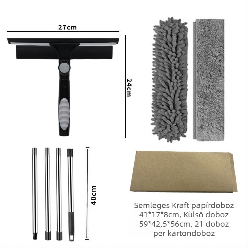 Amazon Hot Selling két az egyben ablaktisztító kaparó törlőkendő üvegtárgy tisztítás speciális kétoldalas magas üvegtörlő