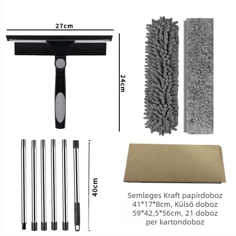 Amazon Hot Selling két az egyben ablaktisztító kaparó törlőkendő üvegtárgy tisztítás speciális kétoldalas magas üvegtörlő