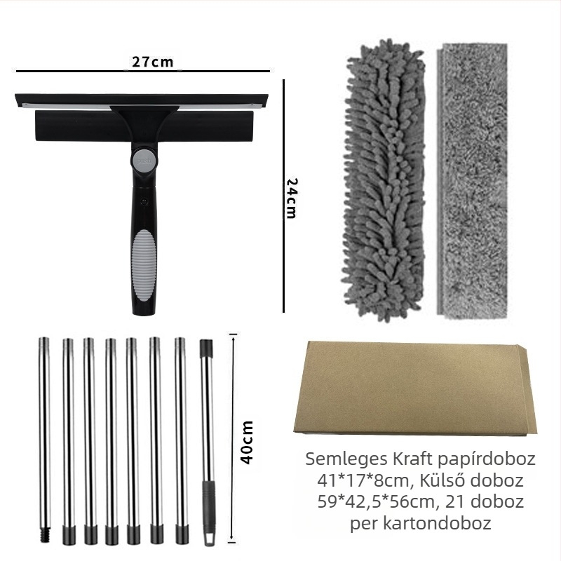 Amazon Hot Selling két az egyben ablaktisztító kaparó törlőkendő üvegtárgy tisztítás speciális kétoldalas magas üvegtörlő