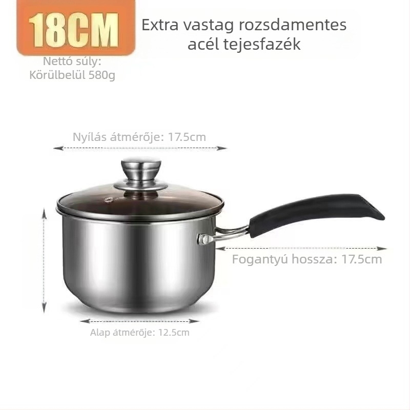 304 rozsdamentes acél levesesfazék vastagított aljú almásfazék háztartási fazék dupla fülű fazék nagy hasú fazék indukciós tűzhely párolás magas hőmérsékletnek ellenálló