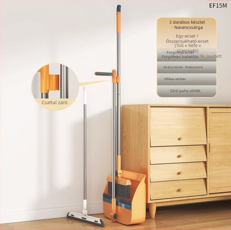 Háztartási összecsukható seprű, szemeteslapát, kombinált seprű, egyetlen seprű, tapadásmentes, mágneses, abszorpciós tároló