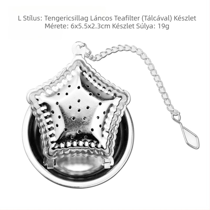 Rozsdamentes acélból készült függő csésze teaszűrő modern teafőző műtárgy irodai tealefolyó speciális tálcával, különféle mintákkal, opcionális