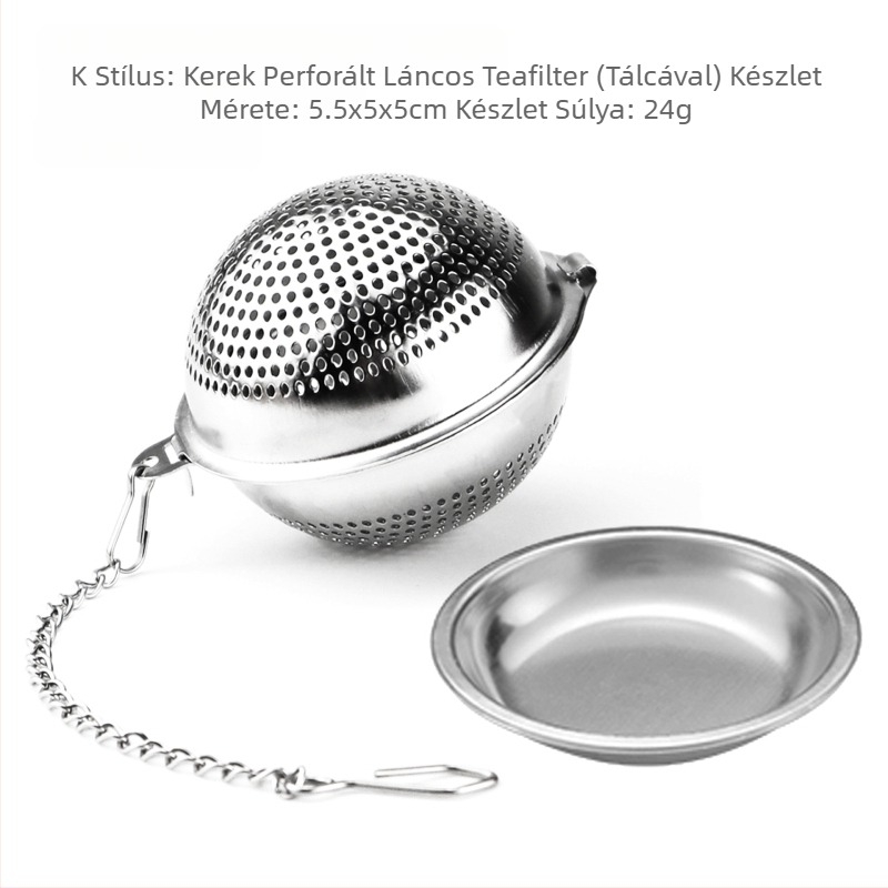 Rozsdamentes acélból készült függő csésze teaszűrő modern teafőző műtárgy irodai tealefolyó speciális tálcával, különféle mintákkal, opcionális