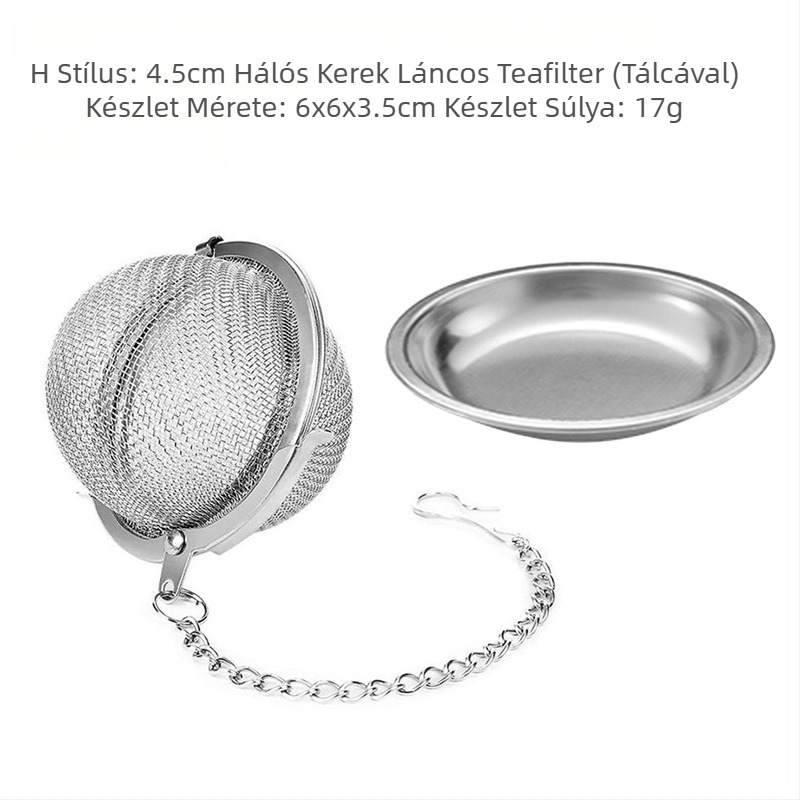 Rozsdamentes acélból készült függő csésze teaszűrő modern teafőző műtárgy irodai tealefolyó speciális tálcával, különféle mintákkal, opcionális