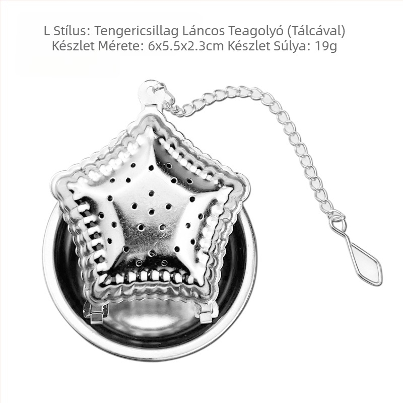 Rozsdamentes acélból készült függő csésze teaszűrő modern teafőző műtárgy irodai tealefolyó speciális tálcával, különféle mintákkal, opcionális