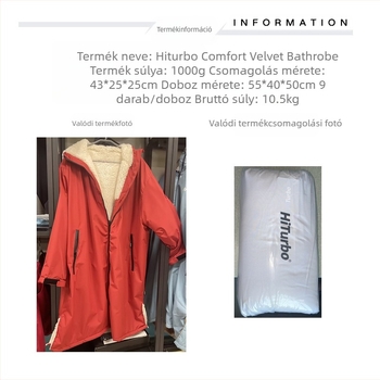 HiTurbo vízálló, meleg köpeny, pamut bársony, vastagított kültéri úszáshoz, búvárkodáshoz, szörfözéshez, szélálló pelenkázó köntös