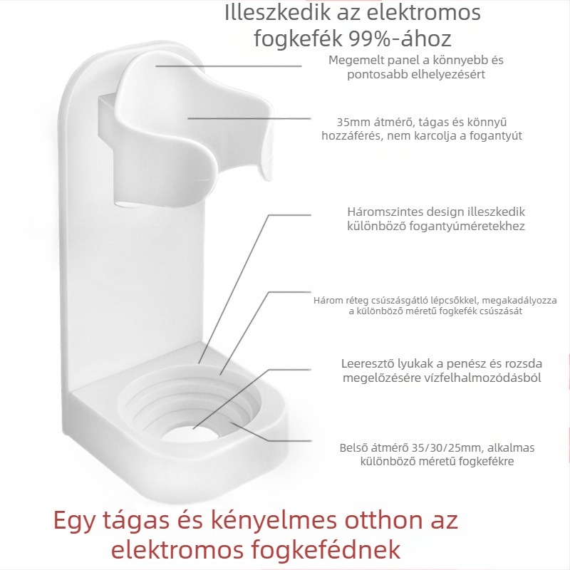 Elektromos fogkefetartó tárolóállvány Fogkefetalp Falra szerelhető egyszerű fogkefetartó tárolóállvány Napi szükségleti cikkek Fogkefetartó