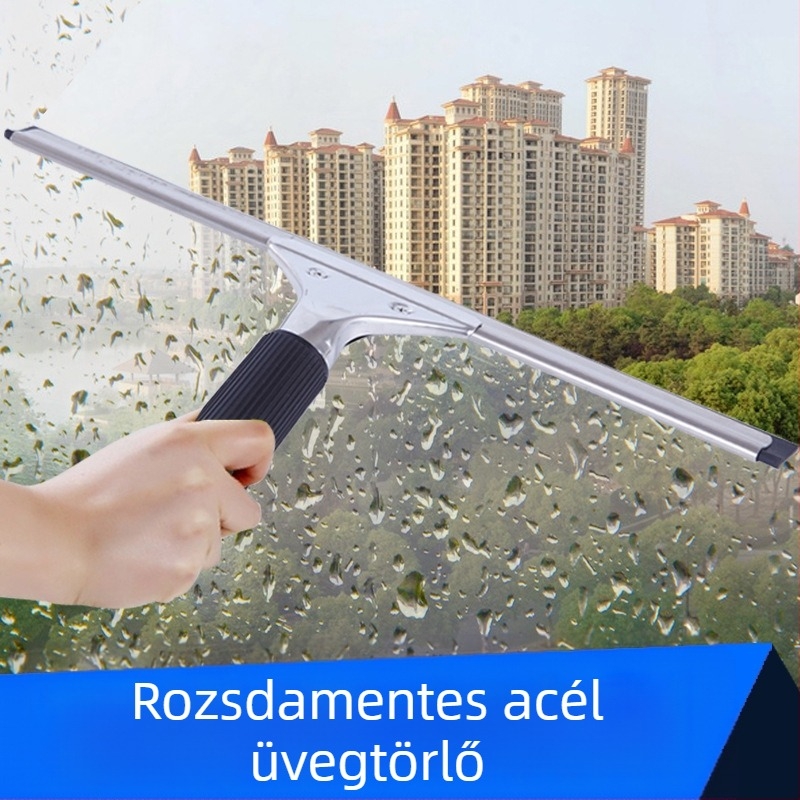 Nagykereskedelmi Baiyun 35 cm-es rozsdamentes acél üvegkaparó, üvegtisztító eszköz, ablaktörlő kereskedelmi minőségű ablaktisztításhoz