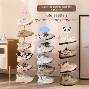 Gyermekcipő-tartó, kis rajzfilmfigura, háztartási ajtótároló állvány babacipőkhöz, japán stílusú, helytakarékos, gyerekeknek, kreatív