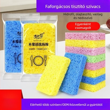 Határokon átnyúló fapép szivacsmosó tisztító varázslatos alátét vastagított fapép pamut mosó szivacs nedvszívó mosó kendő