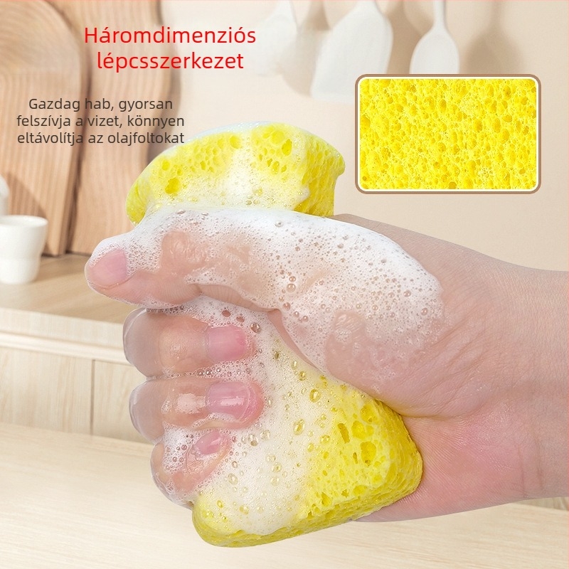 Határokon átnyúló fapép szivacsmosó tisztító varázslatos alátét vastagított fapép pamut mosó szivacs nedvszívó mosó kendő