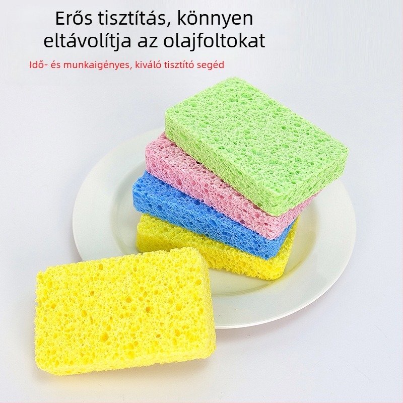 Határokon átnyúló fapép szivacsmosó tisztító varázslatos alátét vastagított fapép pamut mosó szivacs nedvszívó mosó kendő