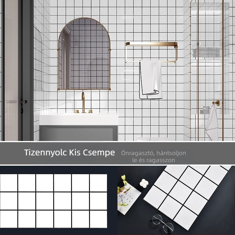 WC-matricák Vízálló falmatricák Fürdőszoba Fürdőszoba Szoba Fal Sérült Bőr Csúnya Csempe Matricák Alumínium Műanyag Board Öntapadós Tapéta