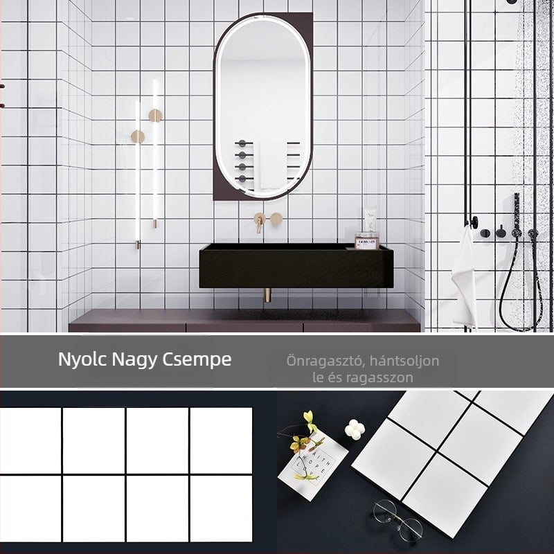 WC-matricák Vízálló falmatricák Fürdőszoba Fürdőszoba Szoba Fal Sérült Bőr Csúnya Csempe Matricák Alumínium Műanyag Board Öntapadós Tapéta