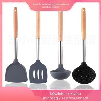 Élelmiszeripari szilikon spatula tapadásmentes serpenyőbe, speciális főzőspatulát háztartási konyhai eszközökhöz, magas hőmérsékletnek ellenálló, nem sértő serpenyőbe