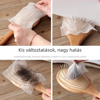 V45O légpárnás fésűtisztító háló masszázs légzsák fésű hajtisztító darab fésűvédő háló hordozható tisztítópapír 50