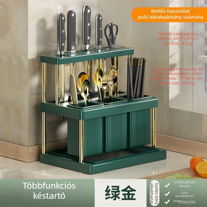 Népszerű késtartó, pálcikacső, multifunkcionális konyhai tárolóállvány, kés- és villatároló állvány