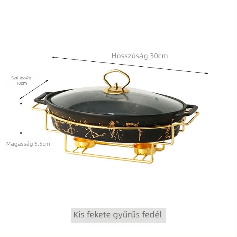 Nordic Style Oval kerámia leveses fazék háztartási hotelasztalok edények rakott állvány gyertyafűtés haltál binaurális száraz edény nagykereskedelem
