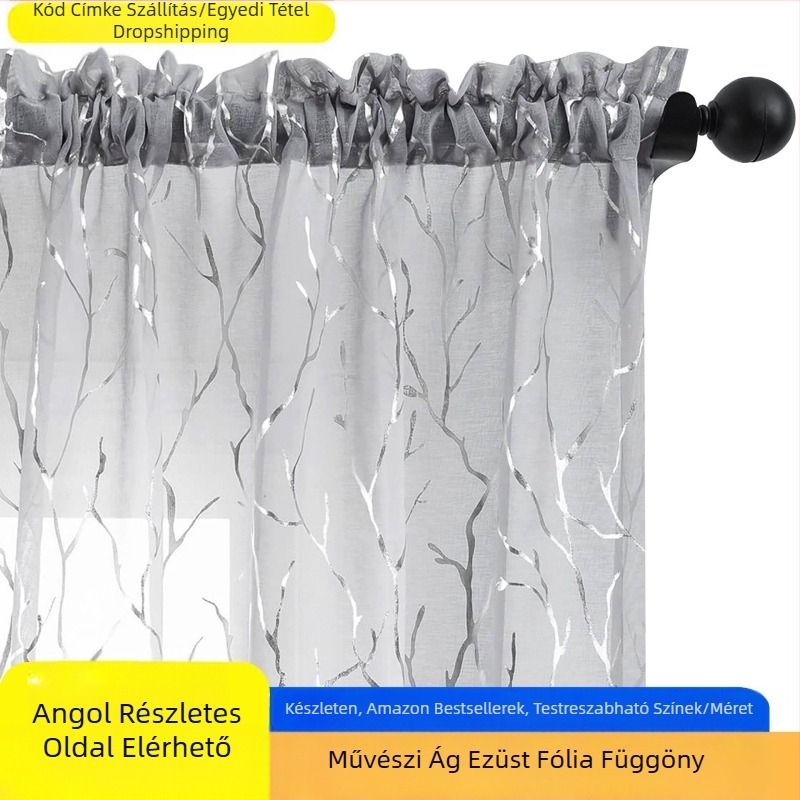 Határokon átnyúló külkereskedelem, Amazon művészeti ágak gabona forró ezüst függöny ablak képernyő kész kopás rúd egyedi függönyök
