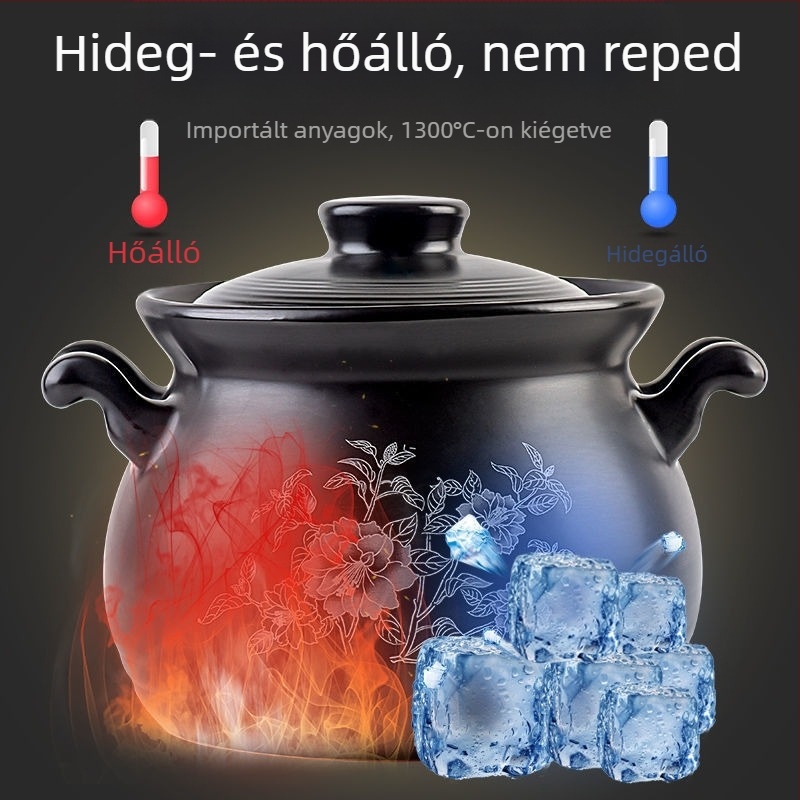 Kangshu kerámia lábas leveses fazék pörköltfazék lábas háztartási nagy kapacitású porcelán fazék zabkása fazék nyílt lángú közvetlen égésű hőálló gázedény