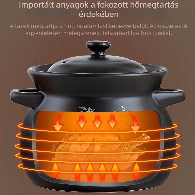 Kangshu kerámia lábas leveses fazék pörköltfazék lábas háztartási nagy kapacitású porcelán fazék zabkása fazék nyílt lángú közvetlen égésű hőálló gázedény