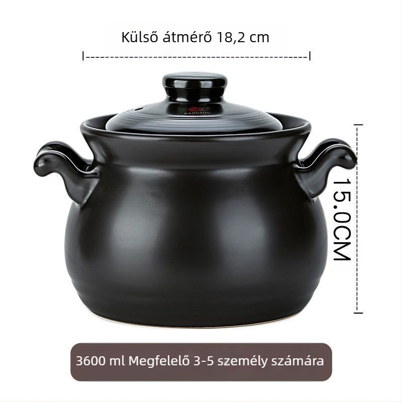 Kangshu kerámia lábas leveses fazék pörköltfazék lábas háztartási nagy kapacitású porcelán fazék zabkása fazék nyílt lángú közvetlen égésű hőálló gázedény
