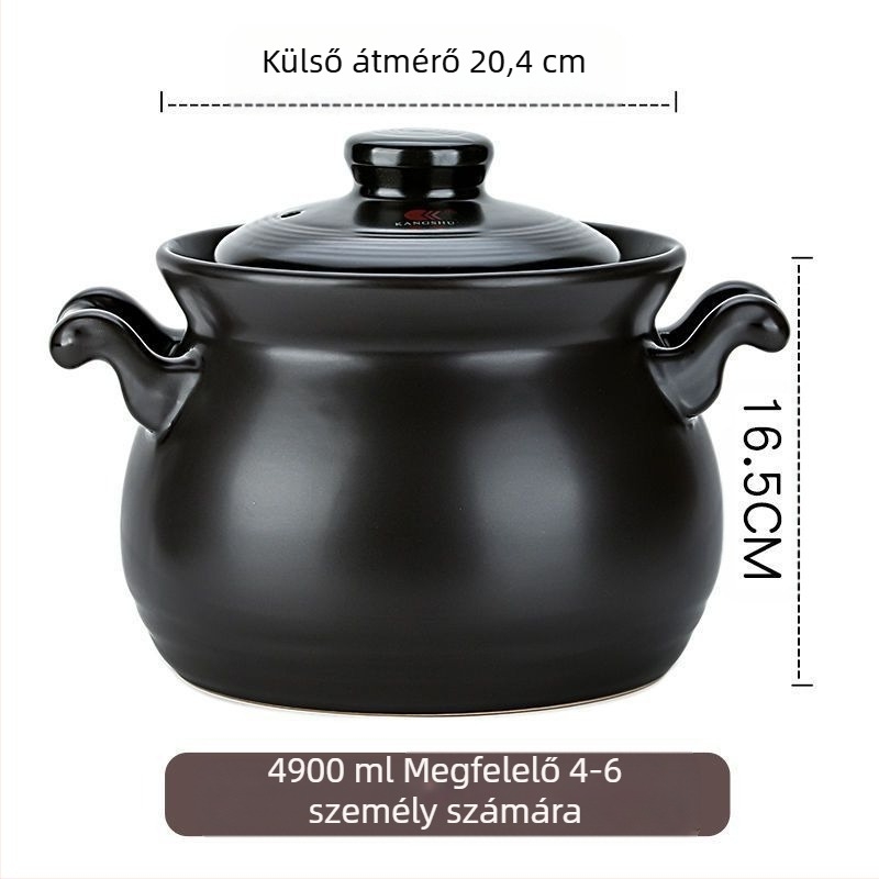Kangshu kerámia lábas leveses fazék pörköltfazék lábas háztartási nagy kapacitású porcelán fazék zabkása fazék nyílt lángú közvetlen égésű hőálló gázedény