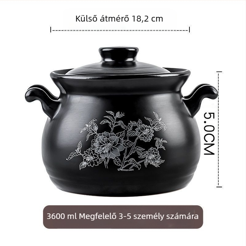 Kangshu kerámia lábas leveses fazék pörköltfazék lábas háztartási nagy kapacitású porcelán fazék zabkása fazék nyílt lángú közvetlen égésű hőálló gázedény