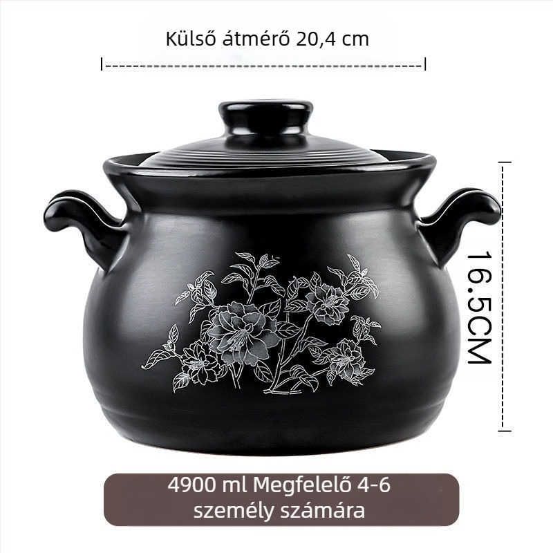 Kangshu kerámia lábas leveses fazék pörköltfazék lábas háztartási nagy kapacitású porcelán fazék zabkása fazék nyílt lángú közvetlen égésű hőálló gázedény