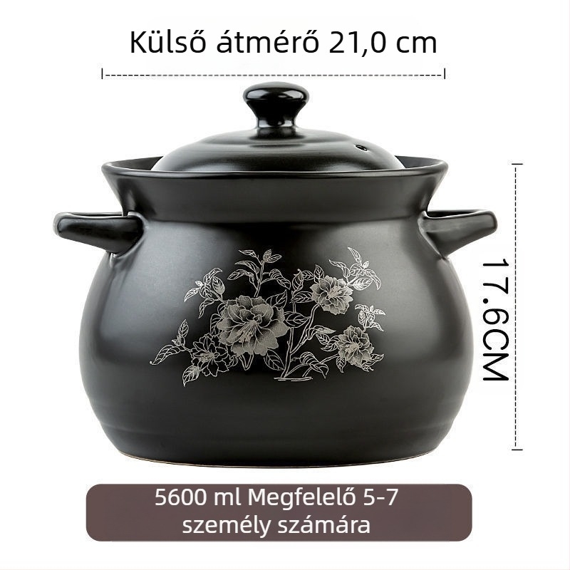 Kangshu kerámia lábas leveses fazék pörköltfazék lábas háztartási nagy kapacitású porcelán fazék zabkása fazék nyílt lángú közvetlen égésű hőálló gázedény