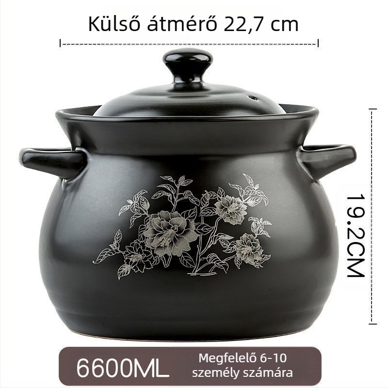 Kangshu kerámia lábas leveses fazék pörköltfazék lábas háztartási nagy kapacitású porcelán fazék zabkása fazék nyílt lángú közvetlen égésű hőálló gázedény