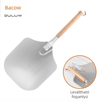 Sütőeszközök levehető nyéllel, spirális mintázattal, 30 cm-es pizzalapát, alumínium lapát, pizzaátadó lapát, fa nyéllel, pizzalapát