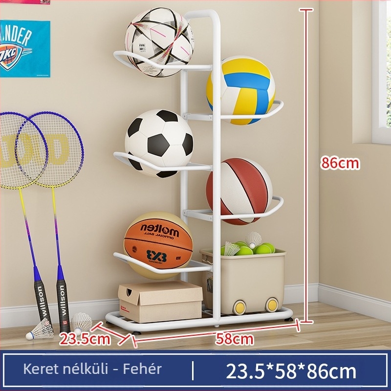 Gyermek kosárlabda tároló állvány háztartási többrétegű labda tároló állvány pingpong tollaslabda ütő játék padló tároló kosár