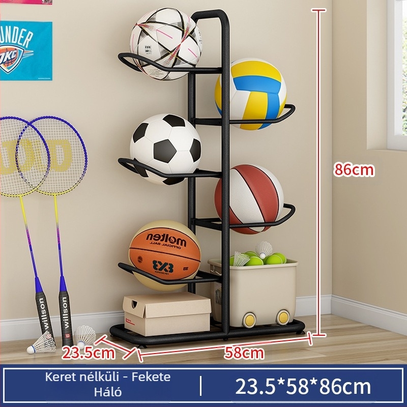 Gyermek kosárlabda tároló állvány háztartási többrétegű labda tároló állvány pingpong tollaslabda ütő játék padló tároló kosár