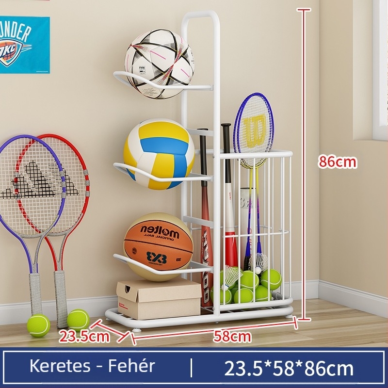 Gyermek kosárlabda tároló állvány háztartási többrétegű labda tároló állvány pingpong tollaslabda ütő játék padló tároló kosár
