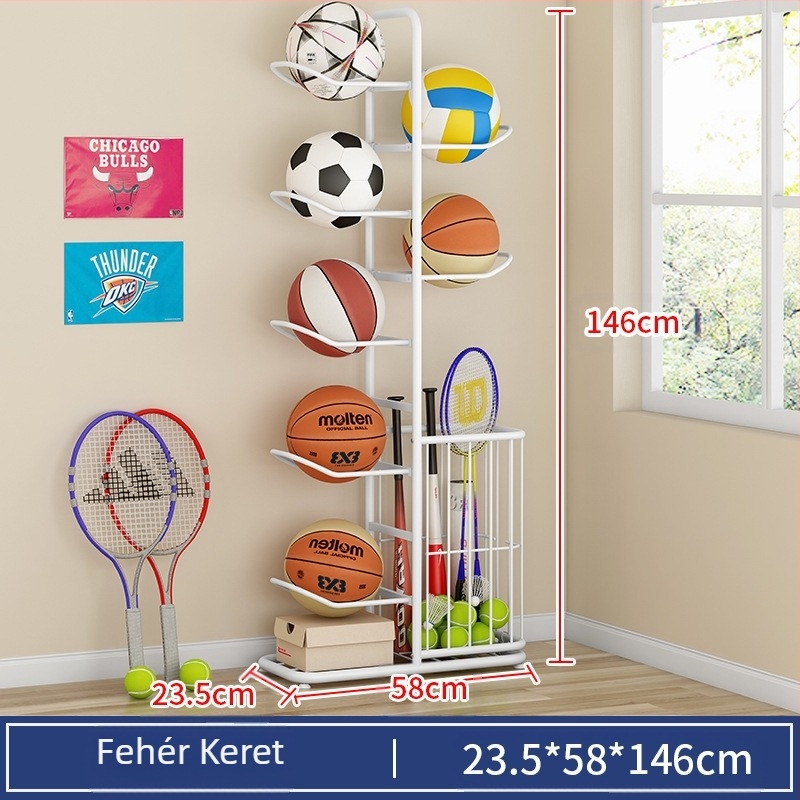 Gyermek kosárlabda tároló állvány háztartási többrétegű labda tároló állvány pingpong tollaslabda ütő játék padló tároló kosár