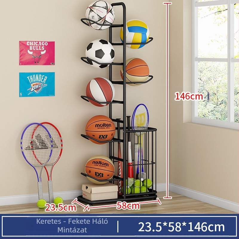 Gyermek kosárlabda tároló állvány háztartási többrétegű labda tároló állvány pingpong tollaslabda ütő játék padló tároló kosár