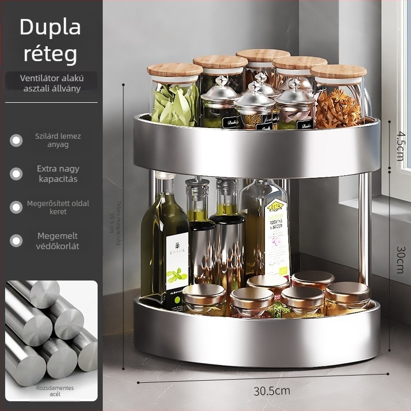 Rozsdamentes acél konyhai fűszertároló állvány asztallap multifunkcionális keskeny fűszeres üveg fűszerolaj só szósz ecet tároló állvány