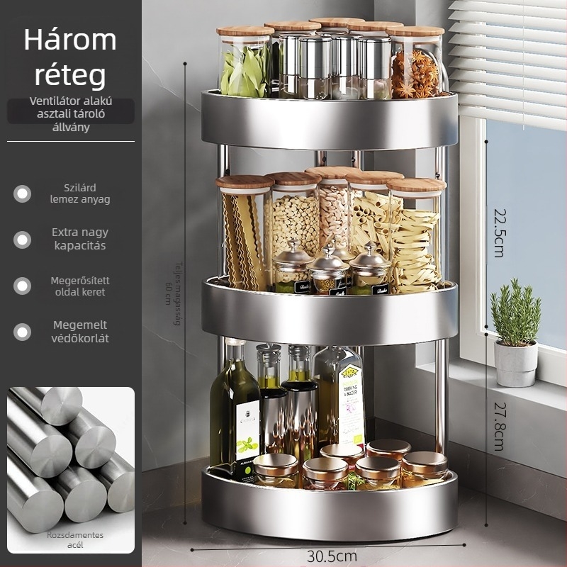 Rozsdamentes acél konyhai fűszertároló állvány asztallap multifunkcionális keskeny fűszeres üveg fűszerolaj só szósz ecet tároló állvány