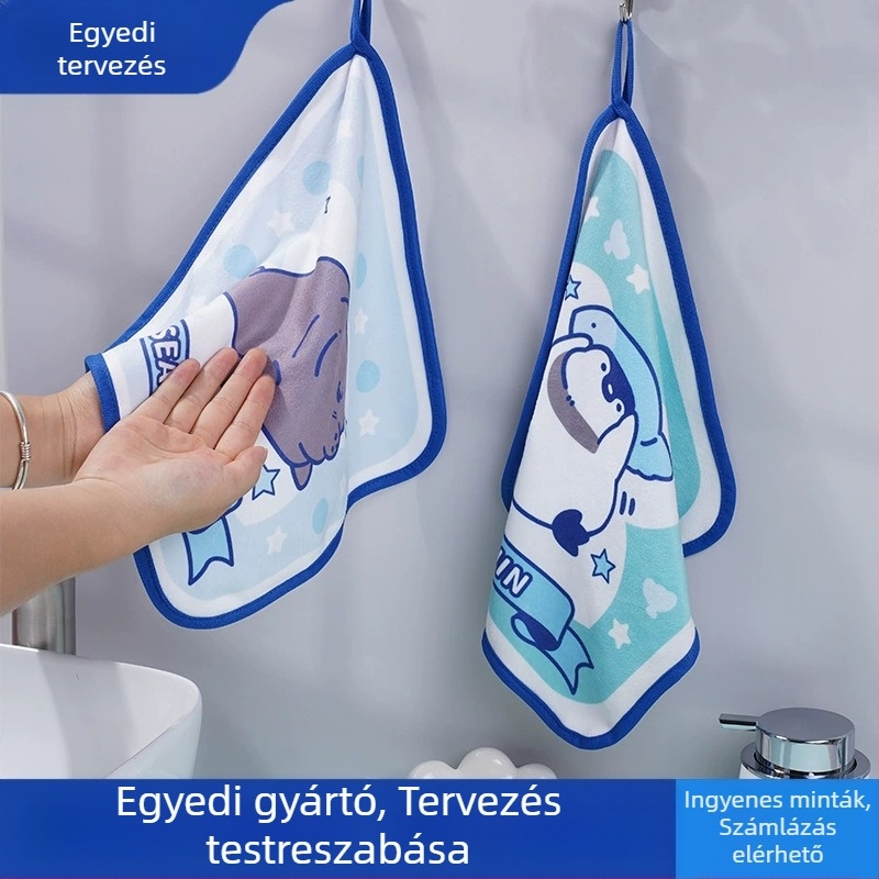 Karácsonyi törölköző, felakasztható, vastag korall gyapjú törölköző, konyhai nedvszívó, gyorsan száradó kendő, rajzfilm törölköző, új