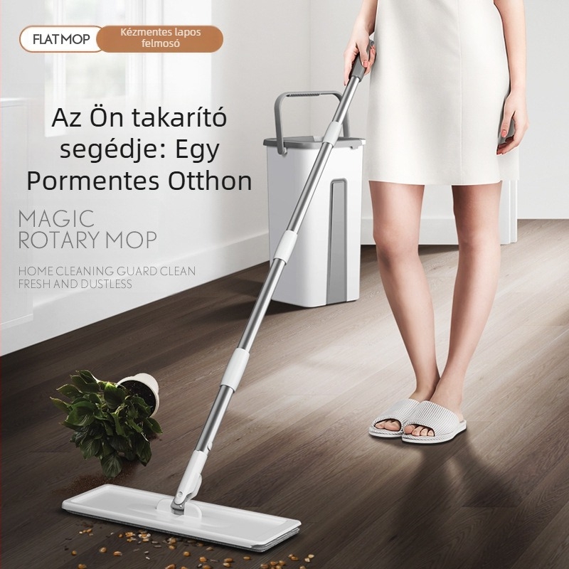 Új, kézzel mosható, háztartási nedvszívó felmosó, lapos felmosó, száraz és nedves, kettős felhasználású, lusta ember felmosó, műtárgy-tiszta felmosóvödör