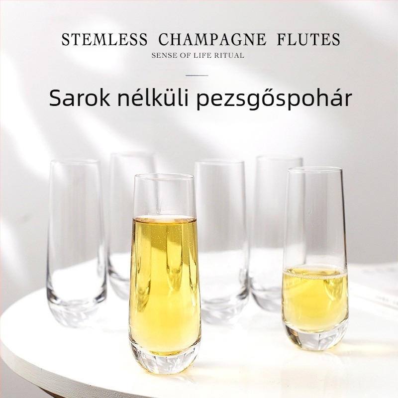 Amazon forró eladású kéz nélküli pezsgőspohár karcsú pezsgőspohár magas színértékű pezsgőspohár koktélpohár