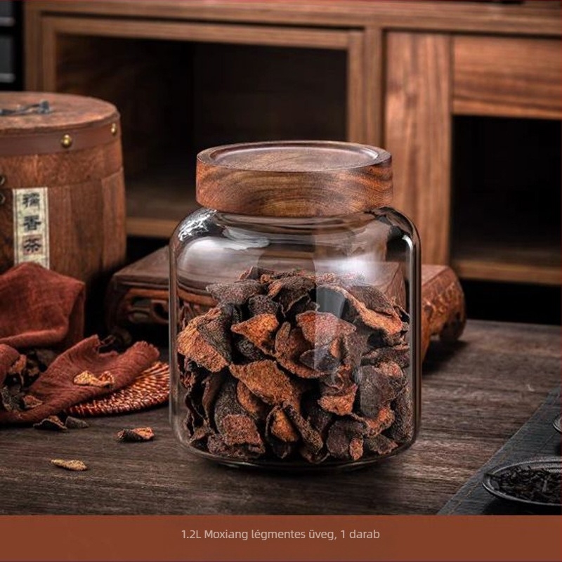 Szárító Pericarpium tárolóedény Speciális nagyméretű, magas boroszilikát üvegből készült, lezárt üveg Tea Gyógyszeres Kijelzőedény Nedvességálló tárolóedény