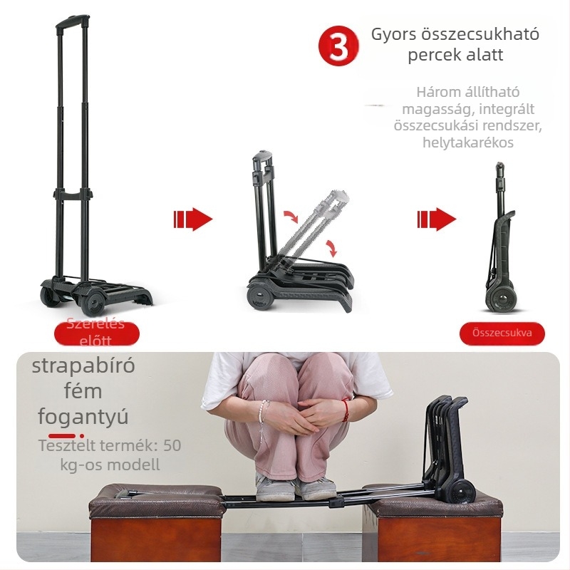 Gondosan válogatott háztartási élelmiszerbolt, expressz szállítókocsi, összecsukható rakománykezelő utánfutó, bevásárlókocsi, csomagtartó kocsi