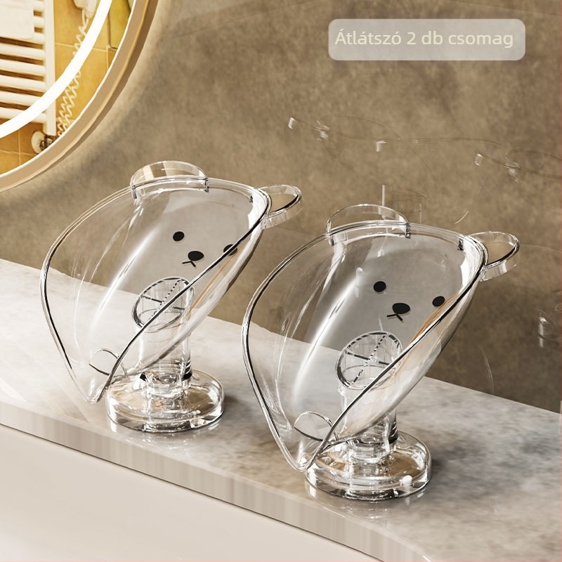 Pultlefolyó, lyukasztásmentes szappantartó, háztartási könnyű luxus tapadókorongos szappantartó, fürdőszobai szappantartó, fürdőszobai tárolóállvány